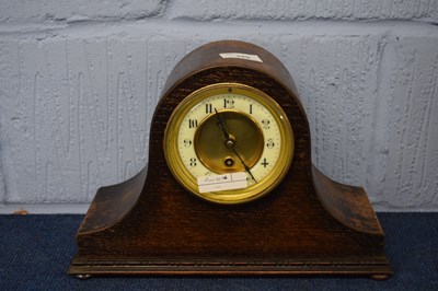 Lot 349 - Edwardian mantel clock, white enamel dial with...