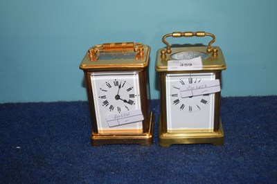 Lot 359 - Two brass carriage clocks, one with French...