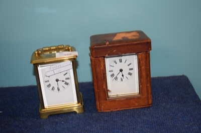 Lot 366 - Two carriage clocks, one in original case