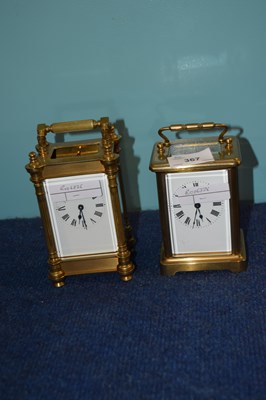 Lot 367 - Two early 20th Century brass carriage clocks