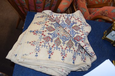 Lot 369 - Large Persian wall covering painted on cloth...