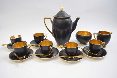 Lot 399 - Carlton ware coffee set, the black ground with...