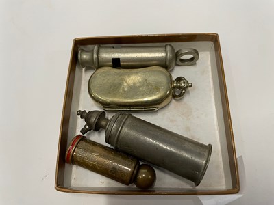 Lot 423 - Small box containing three old whistles and...