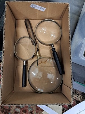 Lot 429 - Group of three magnifying glasses