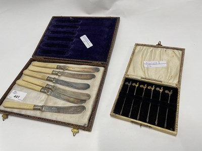 Lot 441 - Small box containing six silver cocktail...