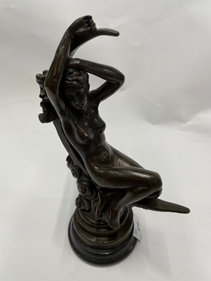 Lot 470 - Contemporary bronze figure of Diana resting on...