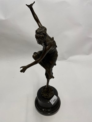 Lot 469 - 20th Century bronze model of a dancer set on a...