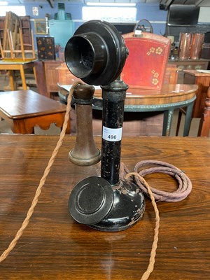 Lot 496 - Vintage stick telephone, 30cm high