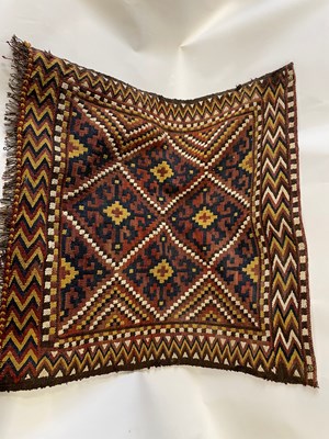 Lot 490 - Small Middle Eastern flat weave rug or wall...