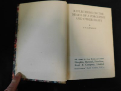 Lot 102 - D H LAWRENCE: REFLECTIONS ON THE DEATH OF A...