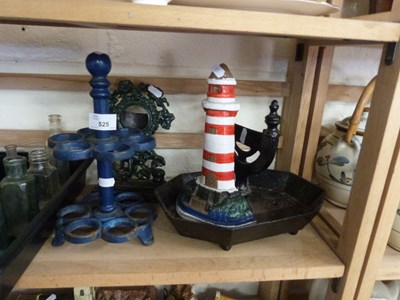 Lot 525 - Mixed Lot: Cast iron boot scraper, lighthouse...