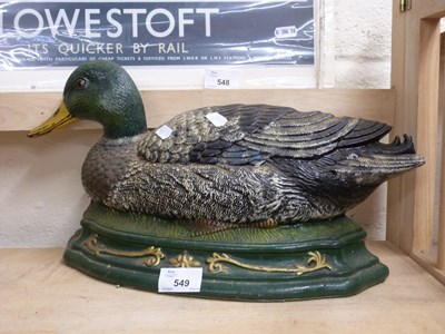 Lot 549 - Duck shape cast iron doorstop