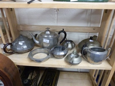 Lot 550 - Collection of various pewter tea wares