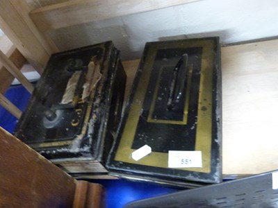 Lot 551 - Two vintage metal cash boxes