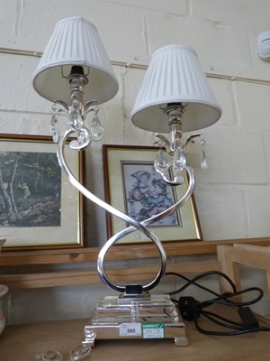 Lot 595 - Modern two branch table lamp