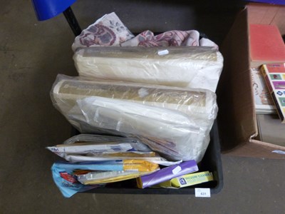 Lot 631 - One box of bedspreads, curtains and other items