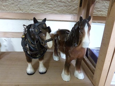 Lot 682 - Beswick shire horse together with one other (2)