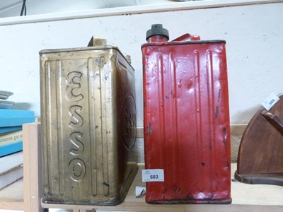 Lot 683 - Red Line fuel can together with an Esso fuel...