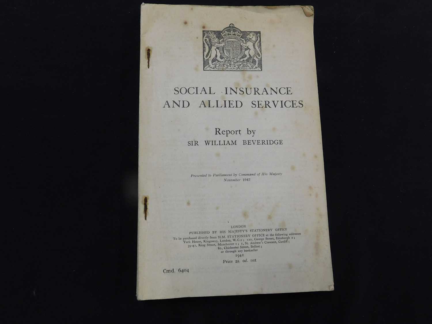 Lot 203 - SIR WILLIAM BEVERIDGE: SOCIAL INSURANCE AND...