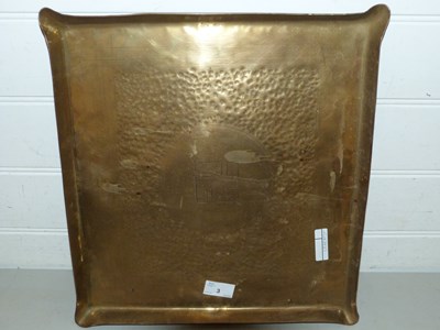 Lot 3 - Early 20th Century brass serving tray with...