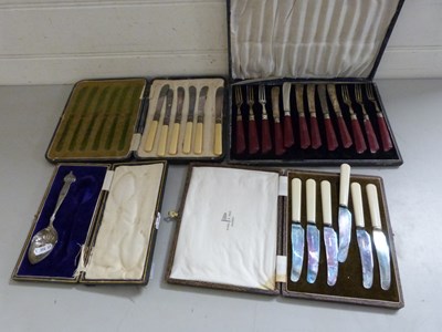 Lot 24 - Collection of various cased cutlery