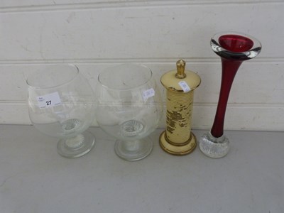 Lot 27 - Mixed Lot: Three glass vases and a small...