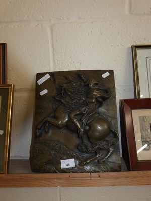 Lot 43 - Bronzed resin wall plaque modelled as Napolean...