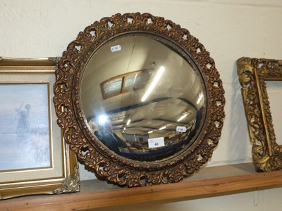 Lot 46 - Circular convex wall mirror in gilt finish frame