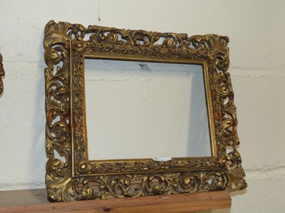 Lot 47 - 19th Century pierced gilt wood picture frame...