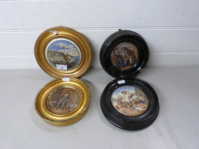 Lot 55 - Collection of Pratt ware, pot lids in gilt and...