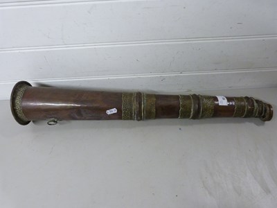 Lot 58 - Large antique telescopic three section copper...