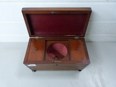 Lot 60 - Mahogany sarcophagus formed tea caddy