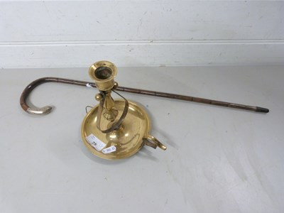 Lot 75 - Brass boat chamber stick with suspension...