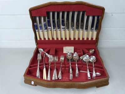 Lot 92 - Case of Buckingham pattern silver plated cutlery