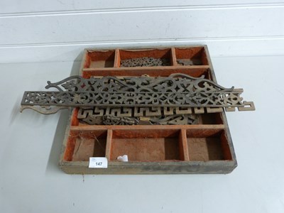 Lot 147 - Box containing various fretwork wooden panels