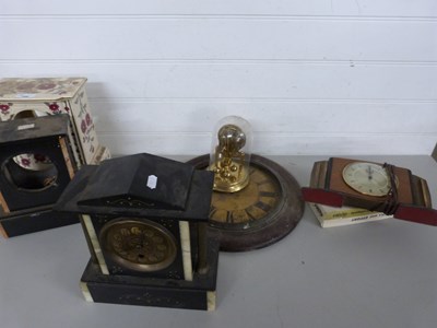 Lot 168 - Mixed Lot: Two slate case mantel clocks for...