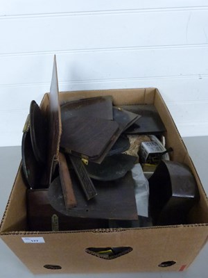 Lot 177 - Box of various assorted clock spares and parts