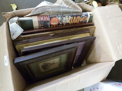 Lot 703 - One box of assorted mixed pictures