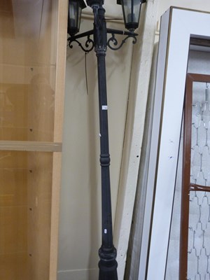 Lot 722 - Modern iron three branch outside light