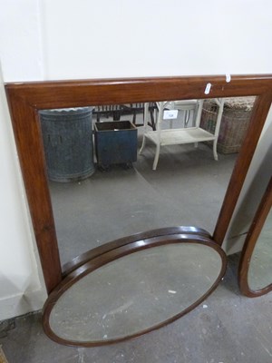 Lot 728 - Rectangular wall mirror together with a...