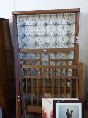 Lot 749 - Oak framed single bed with box spring