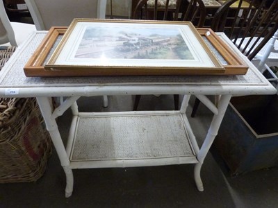 Lot 773 - Painted bamboo two tier occasional table