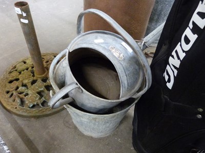 Lot 779 - Galvanised watering can and a galvanised bucket