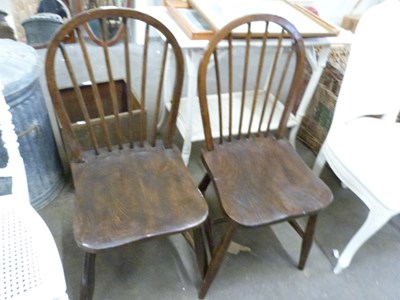 Lot 788 - Pair of elm seated kitchen chairs