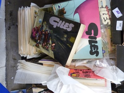 Lot 855 - One box of various Giles books together with a...