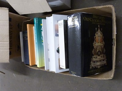 Lot 863 - One box of mixed books, watch and clock interest