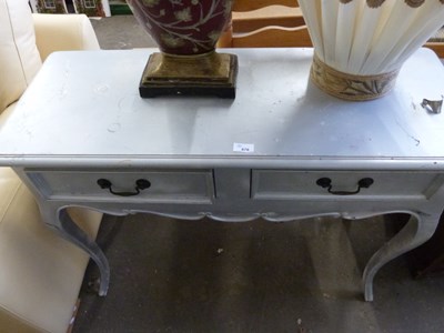 Lot 876 - Silver painted two drawer side table