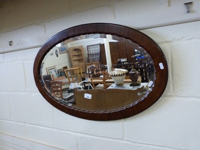 Lot 888 - Oval bevelled wall mirror