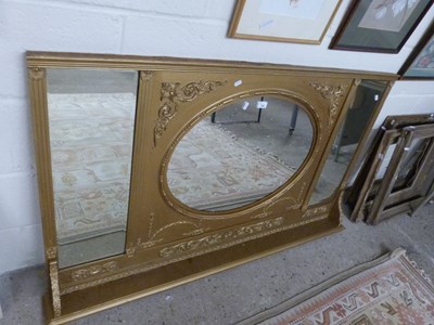 Lot 264 - 19th Century three panelled over mantel mirror...