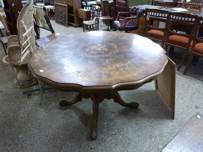 Lot 274 - Inlaid dining table decorated with floral...